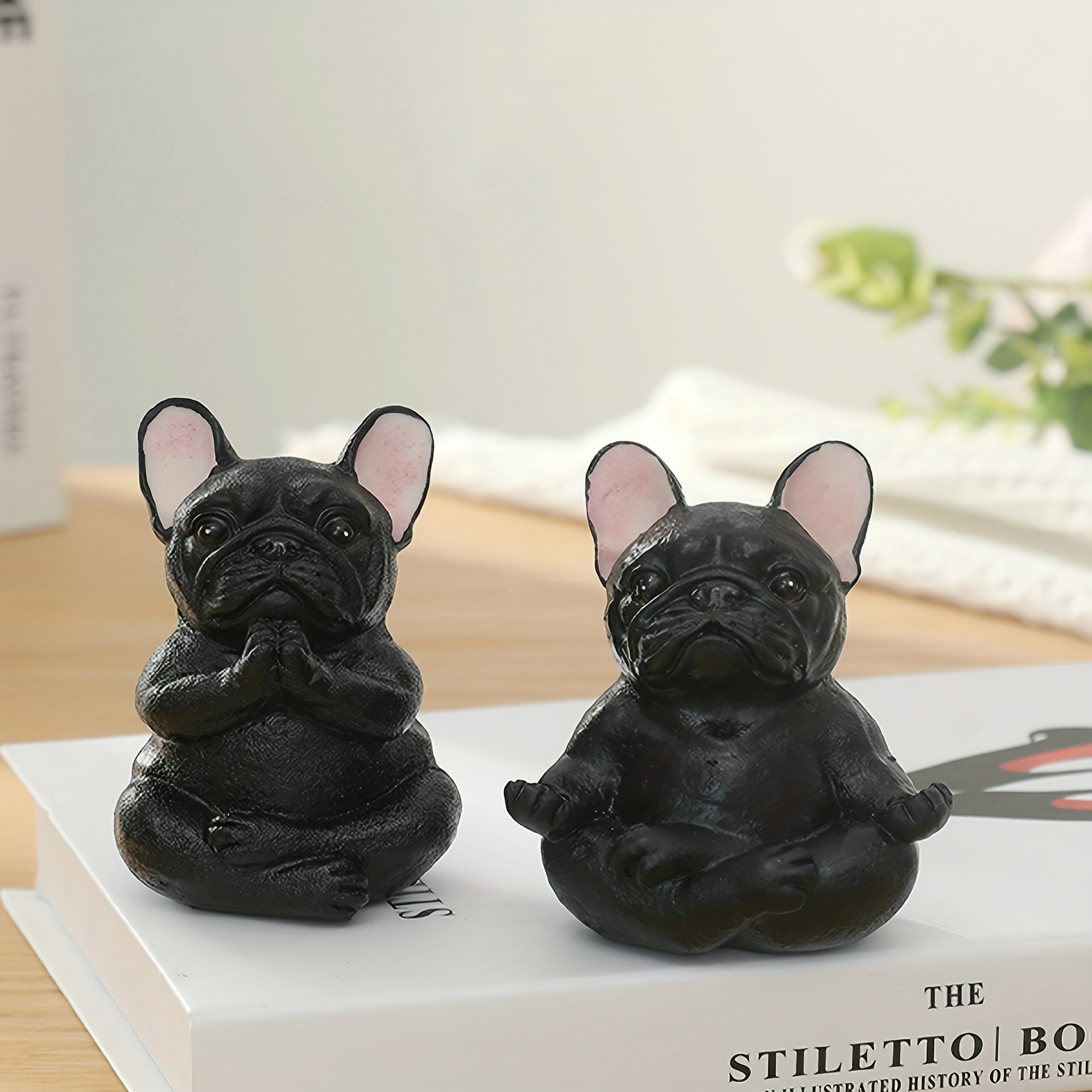 1 Stück Französische Bulldoggen-statue, Yoga-methode Dou, Kleine