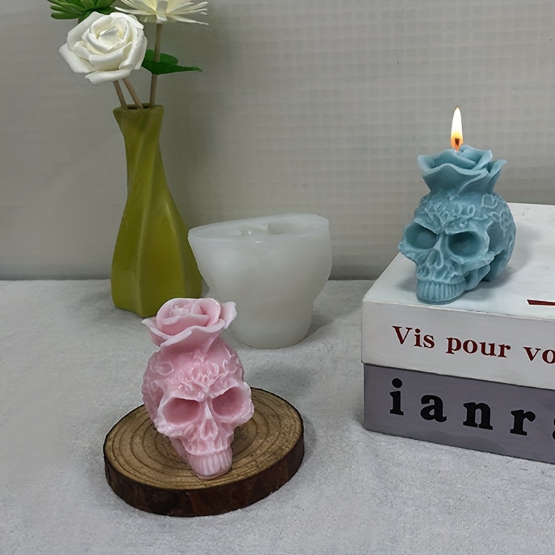 3D Skull Rose Candle Mold Creativity Skull Flower Soap Mold