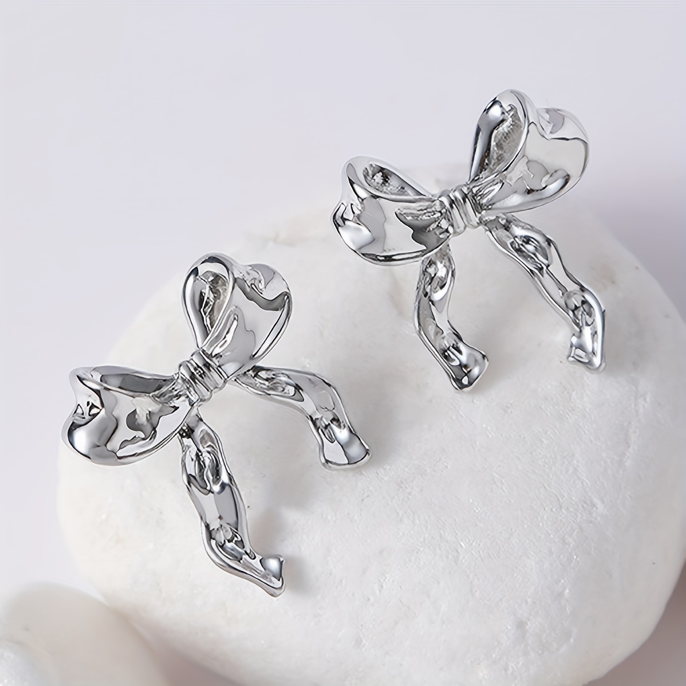 Bronze Asymmetrical Butterfly Bow Earrings