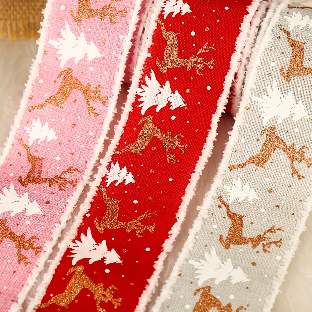100 Yards Christmas Ribbons Metallic Glitter Fabric Holiday - Temu