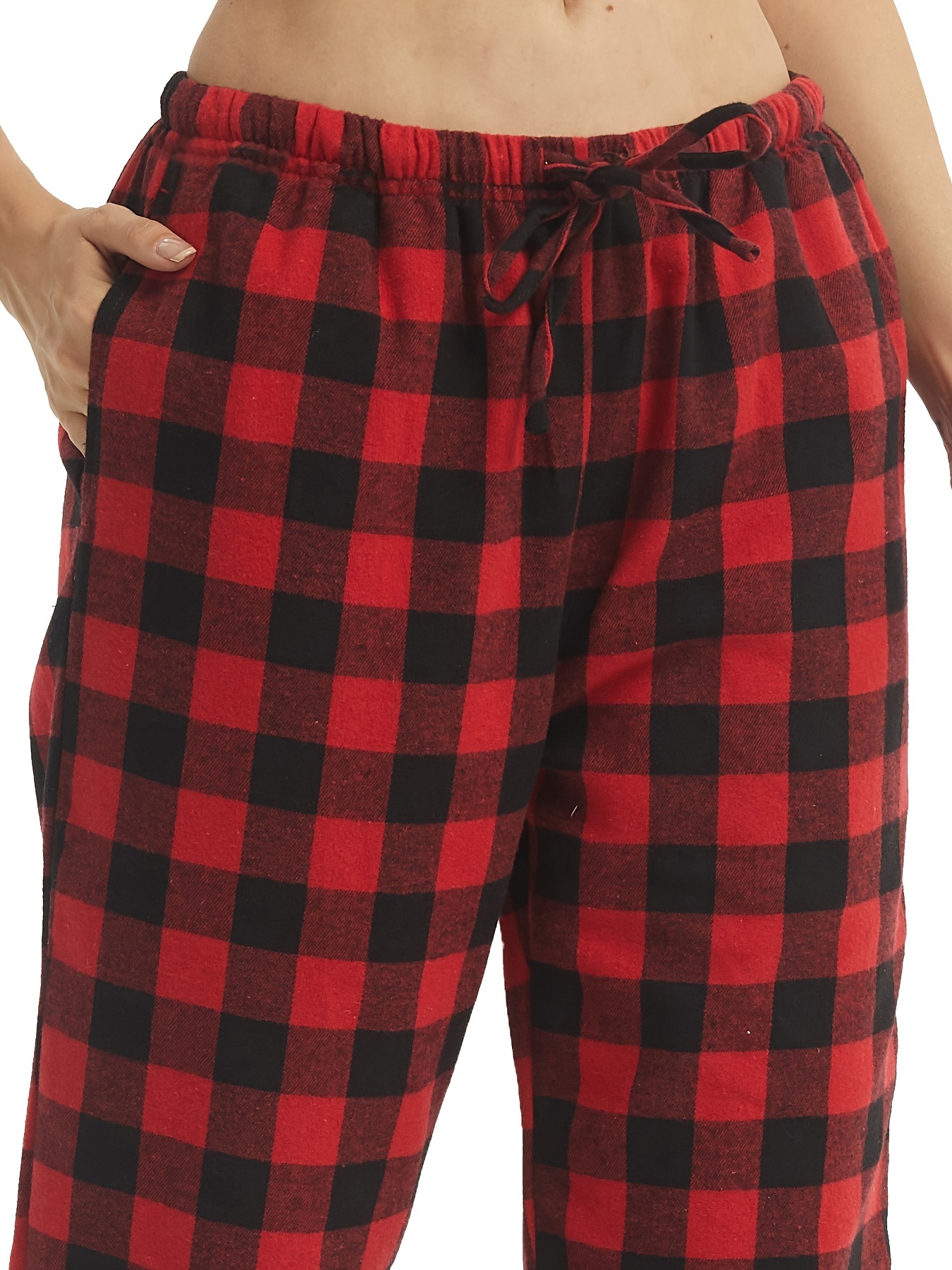 2pcs Plaid Lounge Pants Casual & Soft Drawstring Elastic Waistband Pants