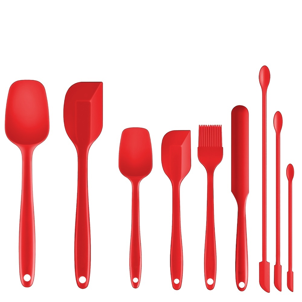 Set Utensilios De Cocina Silicona Resistente Calor Juego Rojo