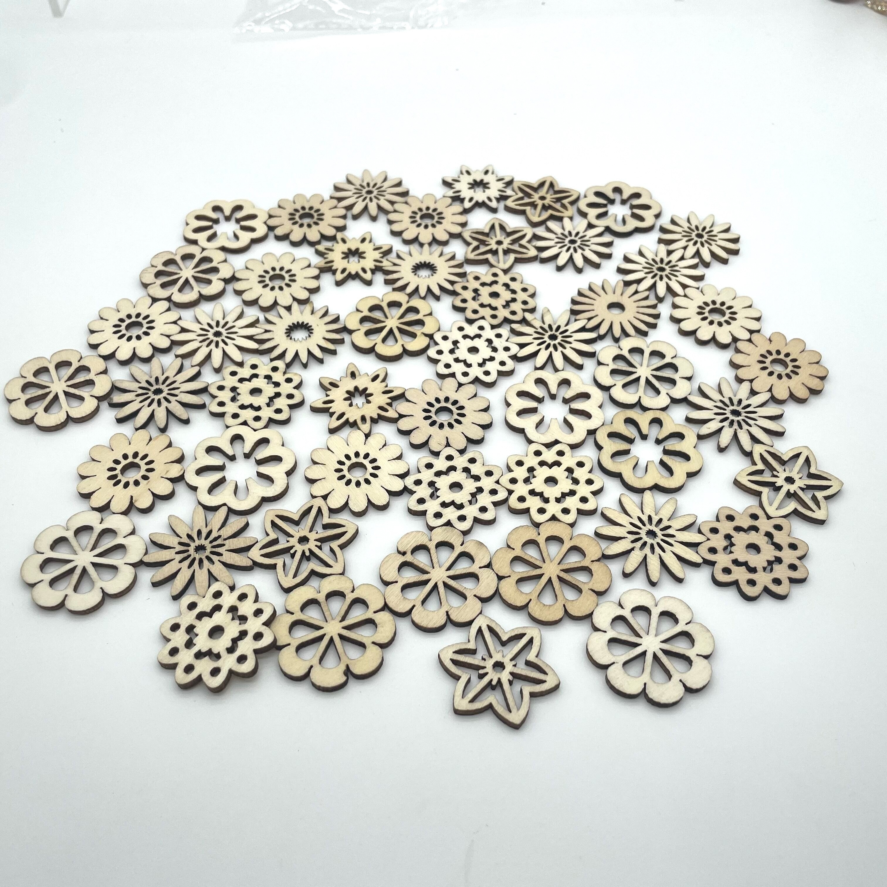 Mixed Chrysanthemum Flower Shape Wood Decorations Cute - Temu