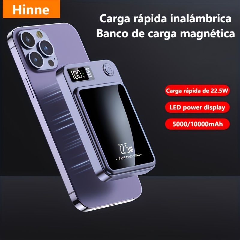 Cargador inalámbrico magnético Magsafe de 5000mAh - 15W - Batería externa  para iPhone