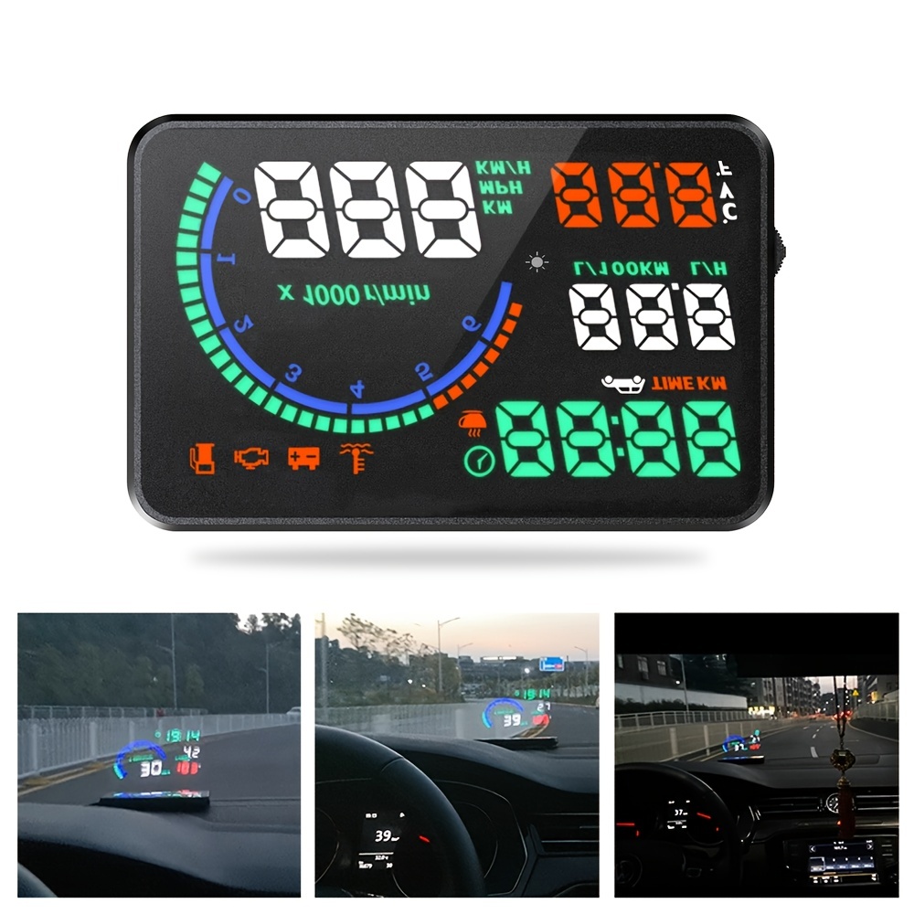 New V9 Car Mounted HUD Head Up Display Windshield Speed Projector GPS  Digital Speedometer Plug & Play Universal Car Accessories - AliExpress