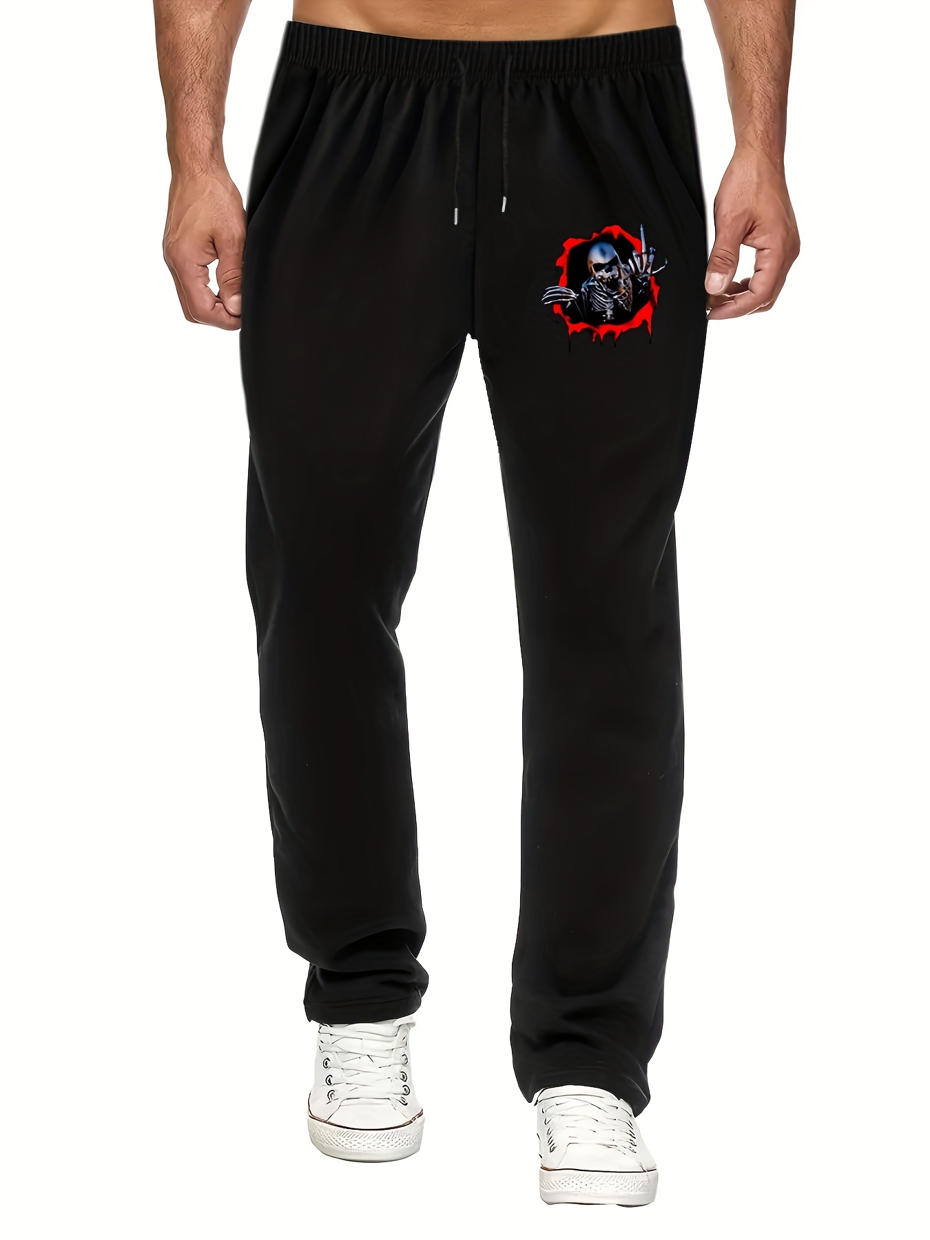 Men's Jogger Sweatpants, Fishbone Graphic Casual Pants With Drawstring  Waist For Big And Tall Guys, Plus Size - Men's Big & Tall - Temu