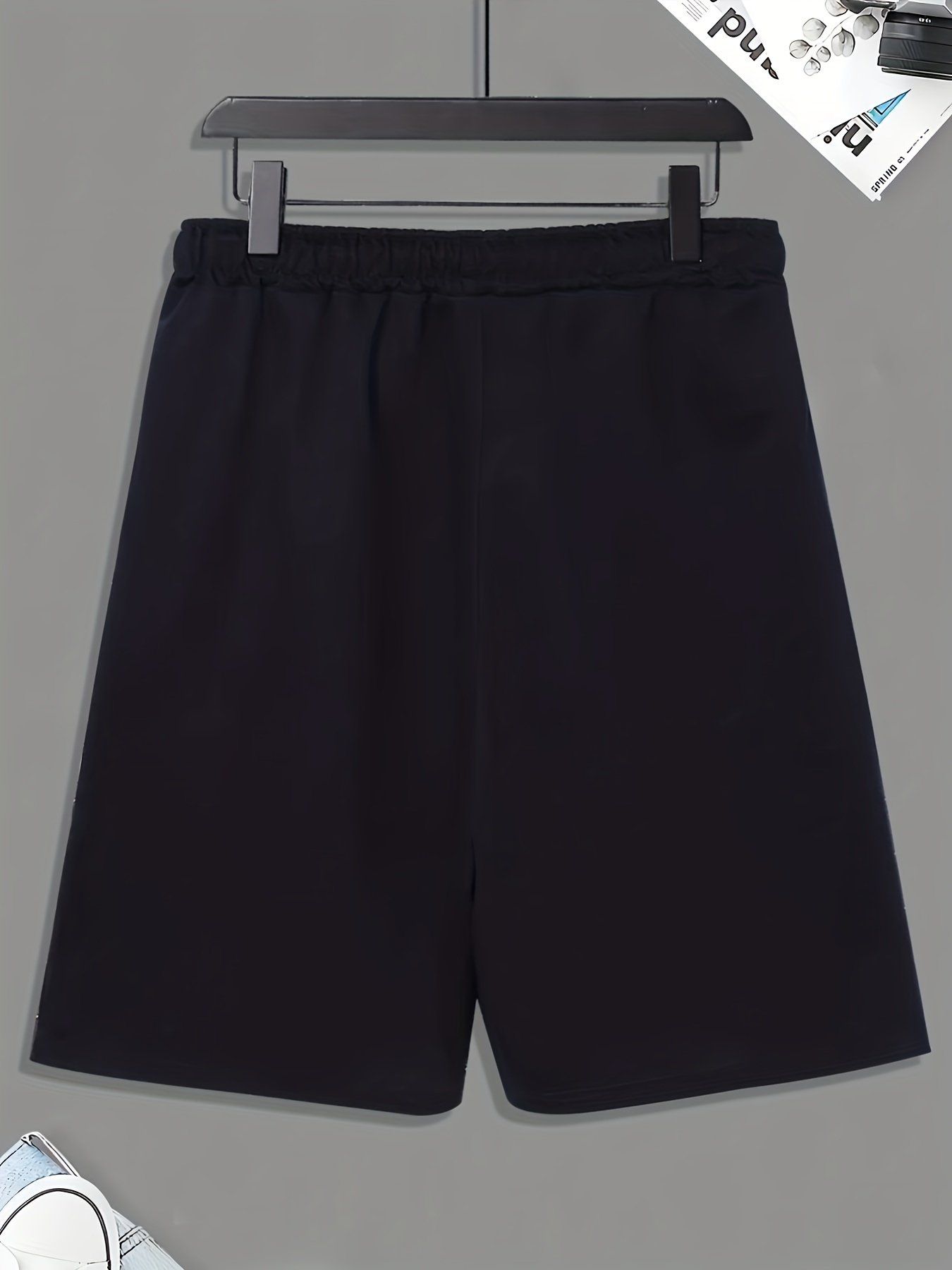 new York'' Print, Men's Comfy Loose Drawstring Shorts, Male Summer