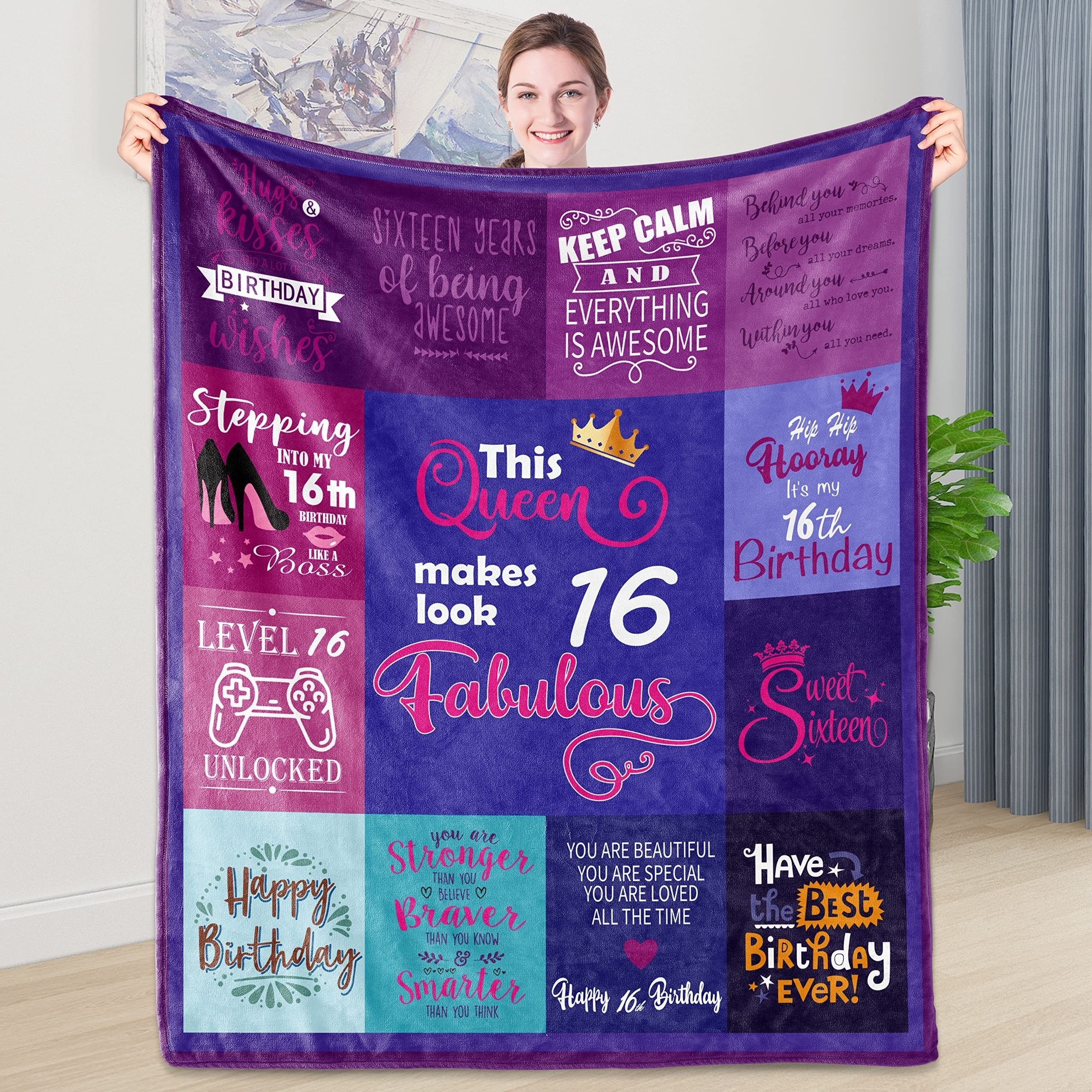 1pc 15th Birthday Gifts For Girls - 15th Birthday Decorations For Girl  Blanket - Gifts For 15 Year Old Girl - Gifts For Daughter Bestie Sister -  15th
