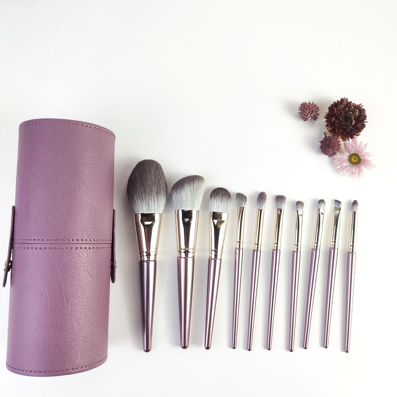 10pcs Violet Makeup Brush Set With Thickened Aluminum Tubes Premium Soft  Hair Face Eye Makeup Tool Suitable For Both Makeup Beginners And Artist  Birthday Gift For Girls And Women - Beauty &