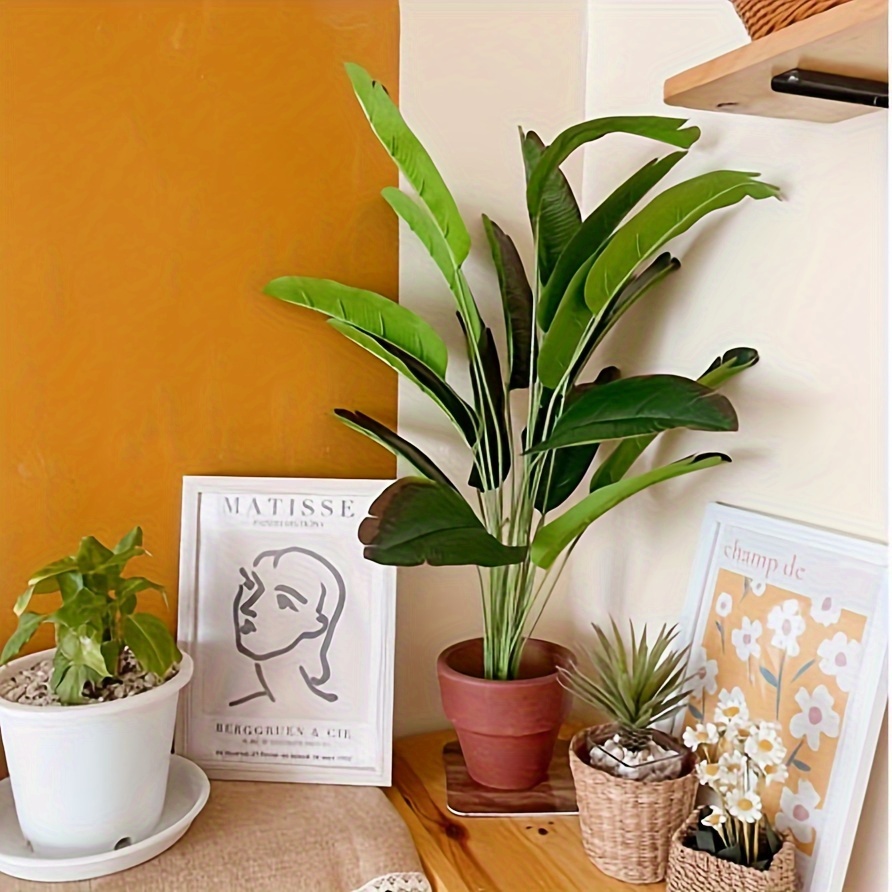 Plantas artificiales de 18 hojas, planta en maceta grande de 82 CM, árbol  de plátano Artificial, jardín, sala de estar, dormitorio, decoración de