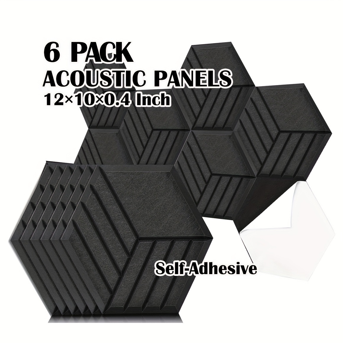 8pcs Panneaux Acoustiques Hexagonaux Auto-adhésifs, 12 X 10 X 0