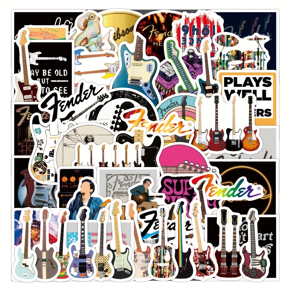 10/25/50pcs Retro Rock Roll Music Stickers Graffiti for Guitar