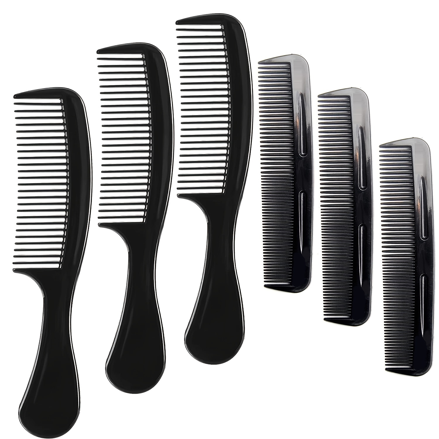 Men's 6-Pack Pocket Hair Combs Set Professional Styling Comb