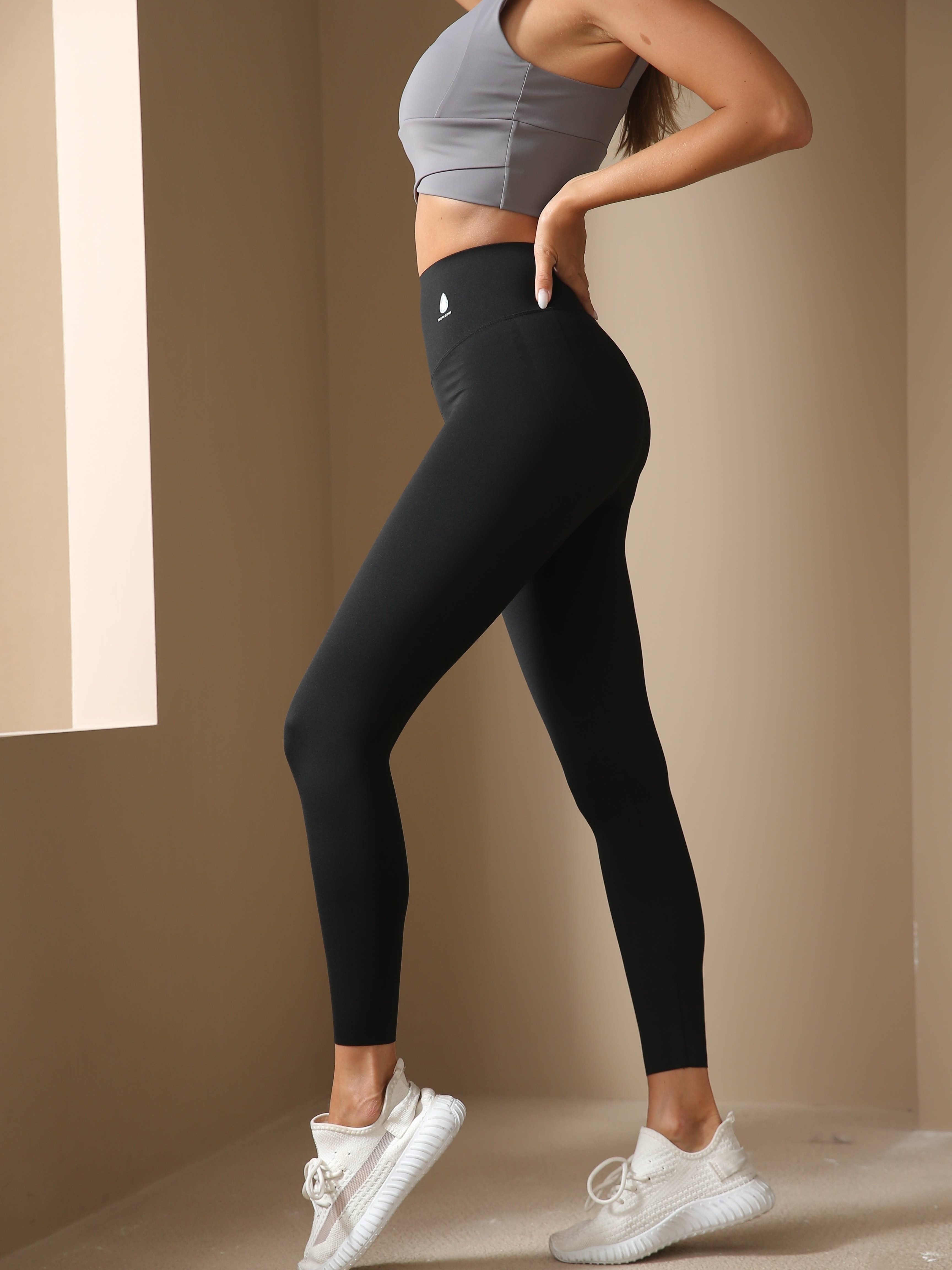 Stretchy Solid Color Yoga Sports Legging Sexy High Waist - Temu