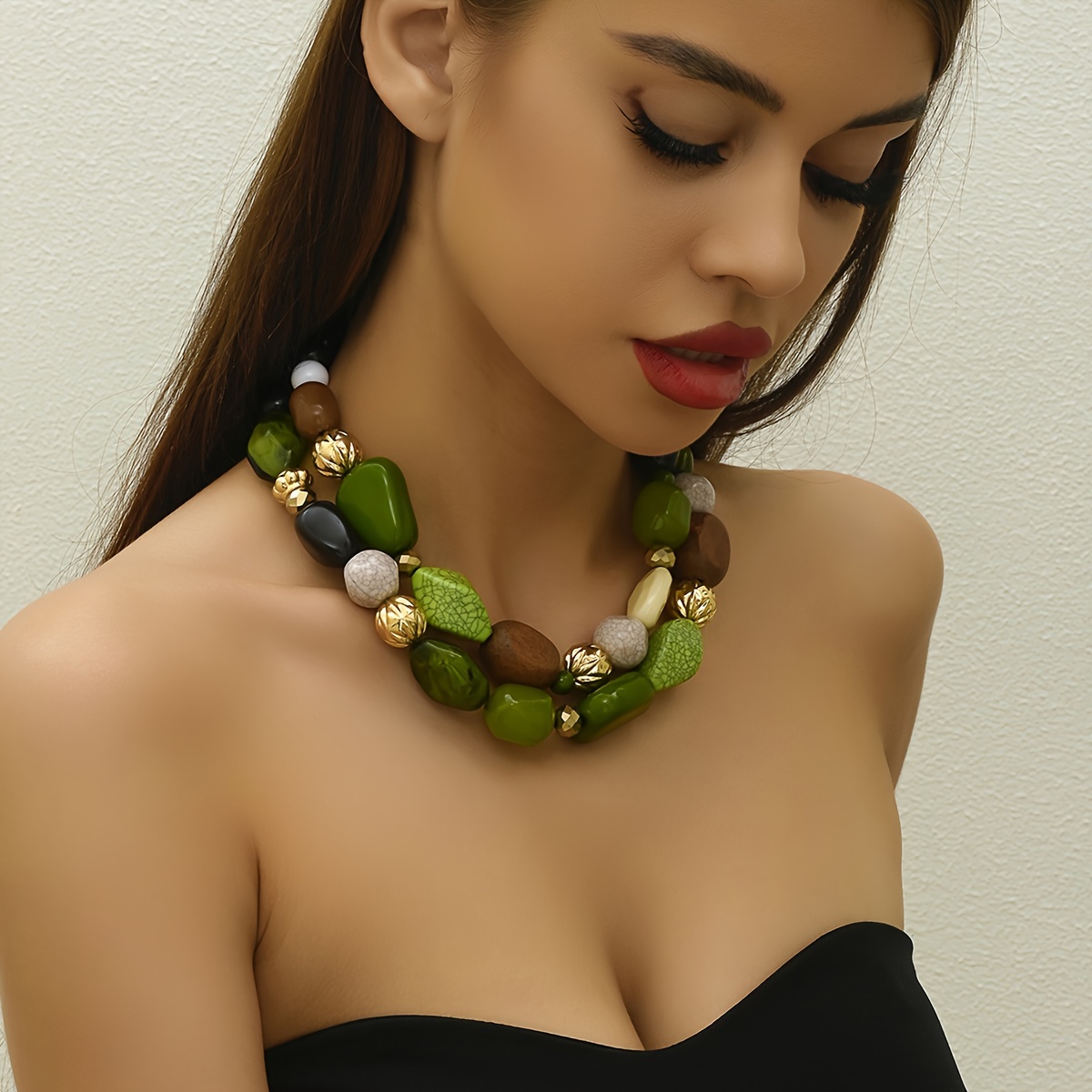 

Chic Double-layered Colorful Bead Necklace - Hip Hop/, Everyday & Party Wear