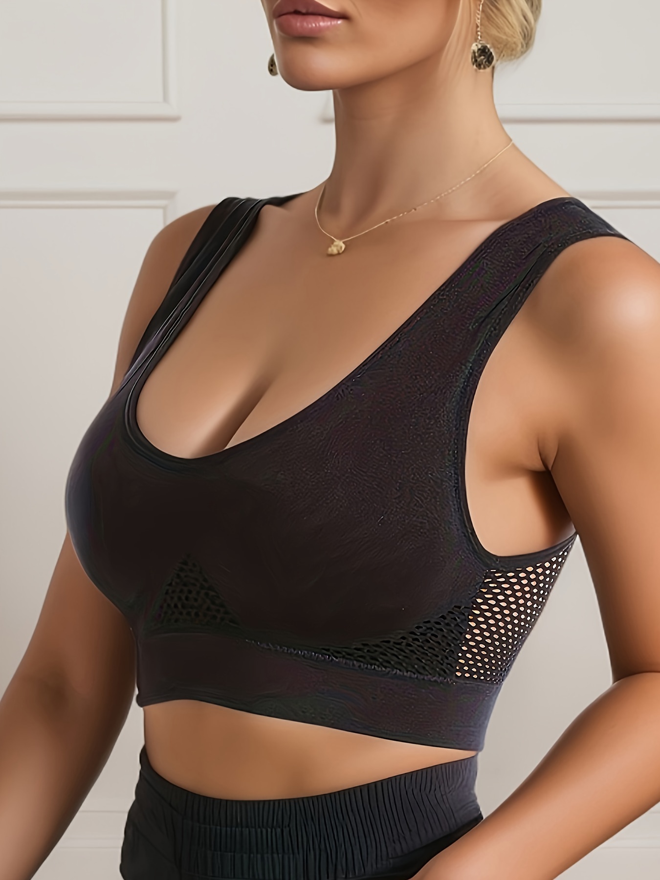Sports Bras For Women Wirefree Mesh Breathable Underwear Fitness