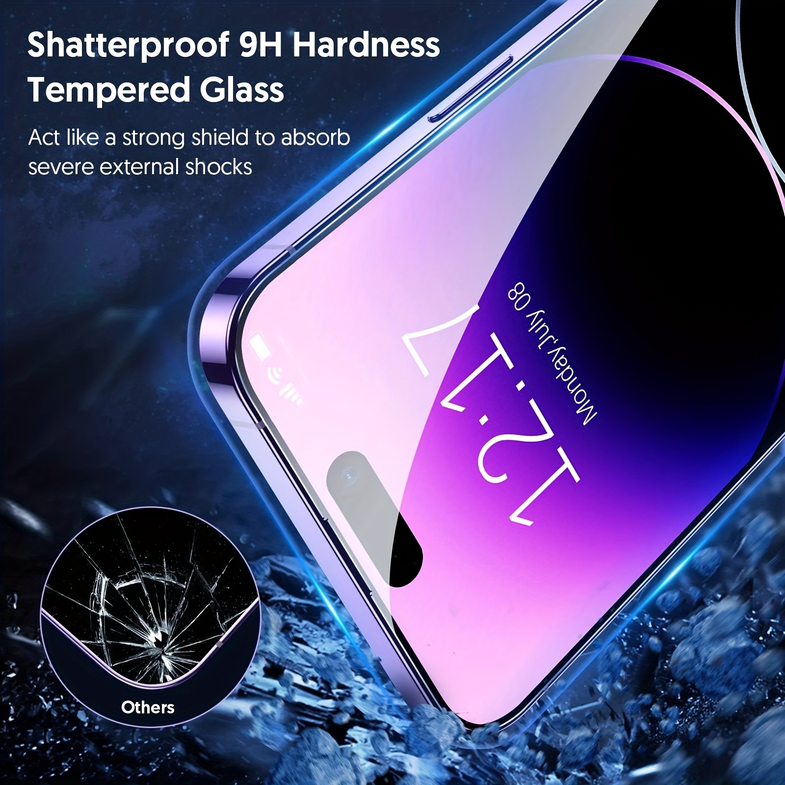 Cristal Templado Completo Anti Blue-Ray para iPhone 14 Pro Max