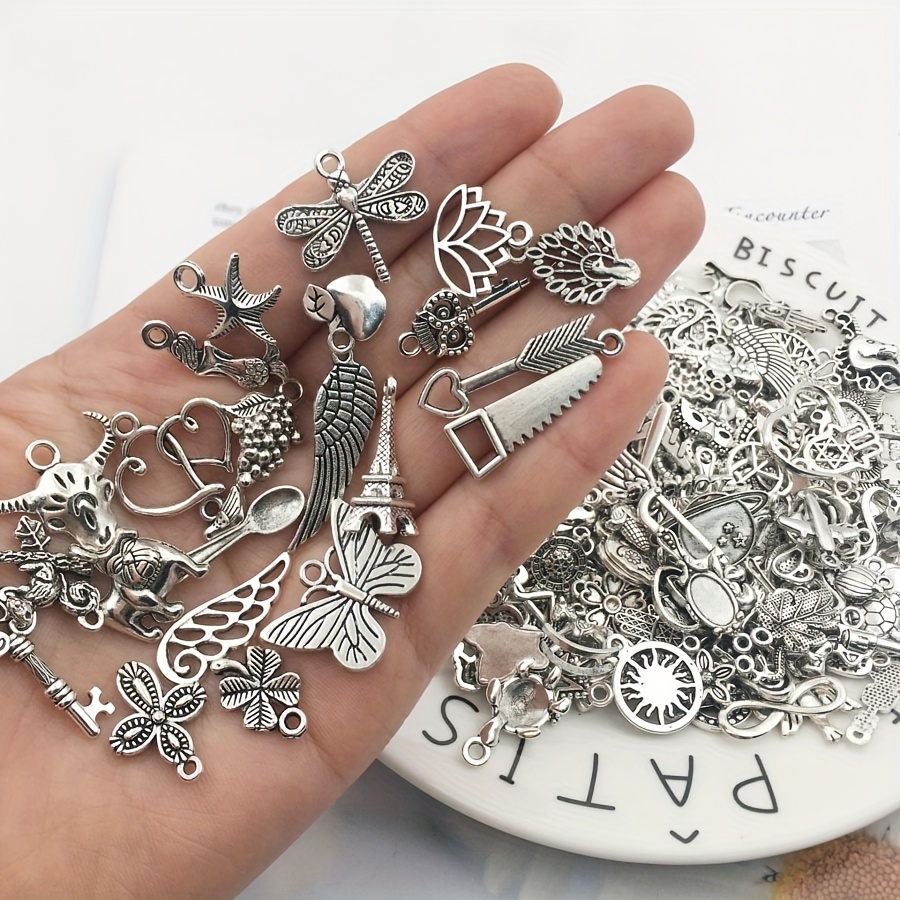 Randomly Mix 20pcs Antique Silver Heart Charms Pendants For Jewelry Making  Findings Wedding Valentine's Day Mother's Day Charms Crafting Accessory For