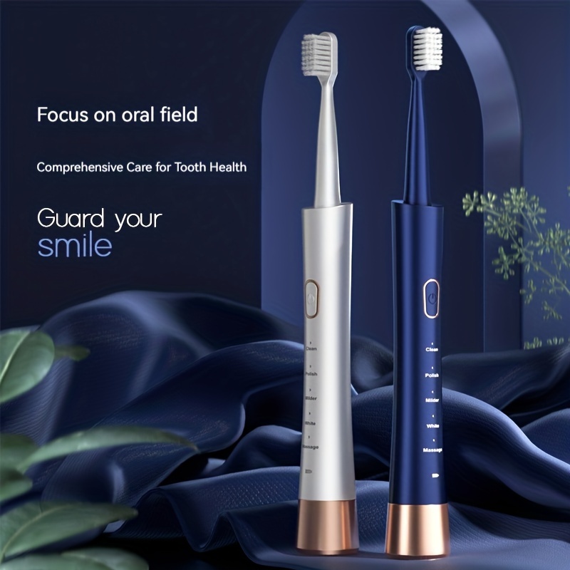 Electric toothbrush home USB rechargeable 5-speed soft bristled intelligent adult toothbrush battery powered travel electric toothbrush multiple replacement brush head set Christmas/Halloween/Valentine/New Year holiday gift