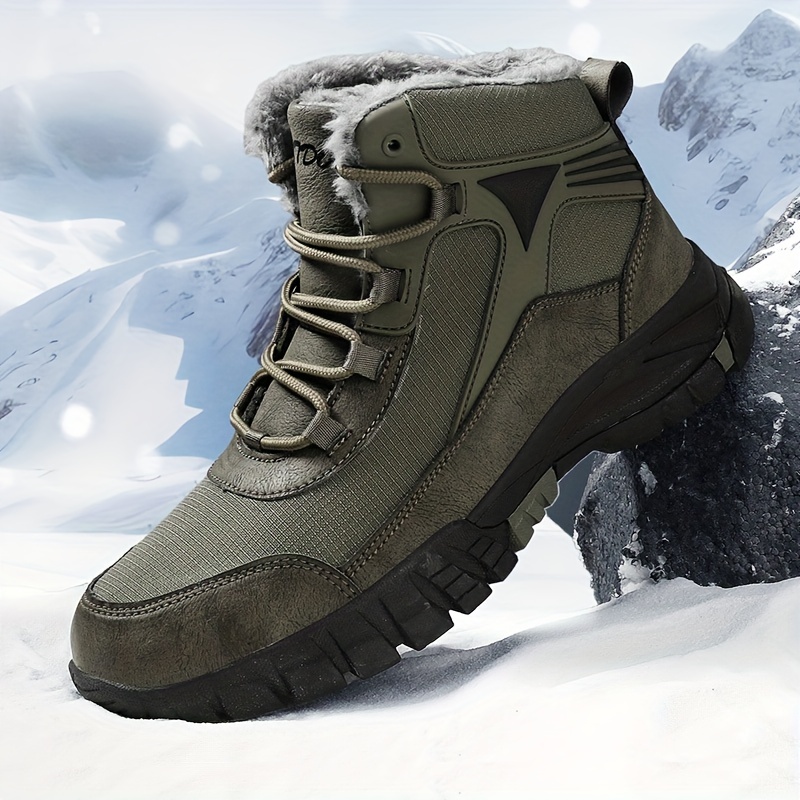 Scarponi Neve Uomo Caldi Scarpe da Trekking Antiscivolo Stivali Invernali  Impermeabile Stivali da Escursionismo,Army Green,38 EU : : Moda