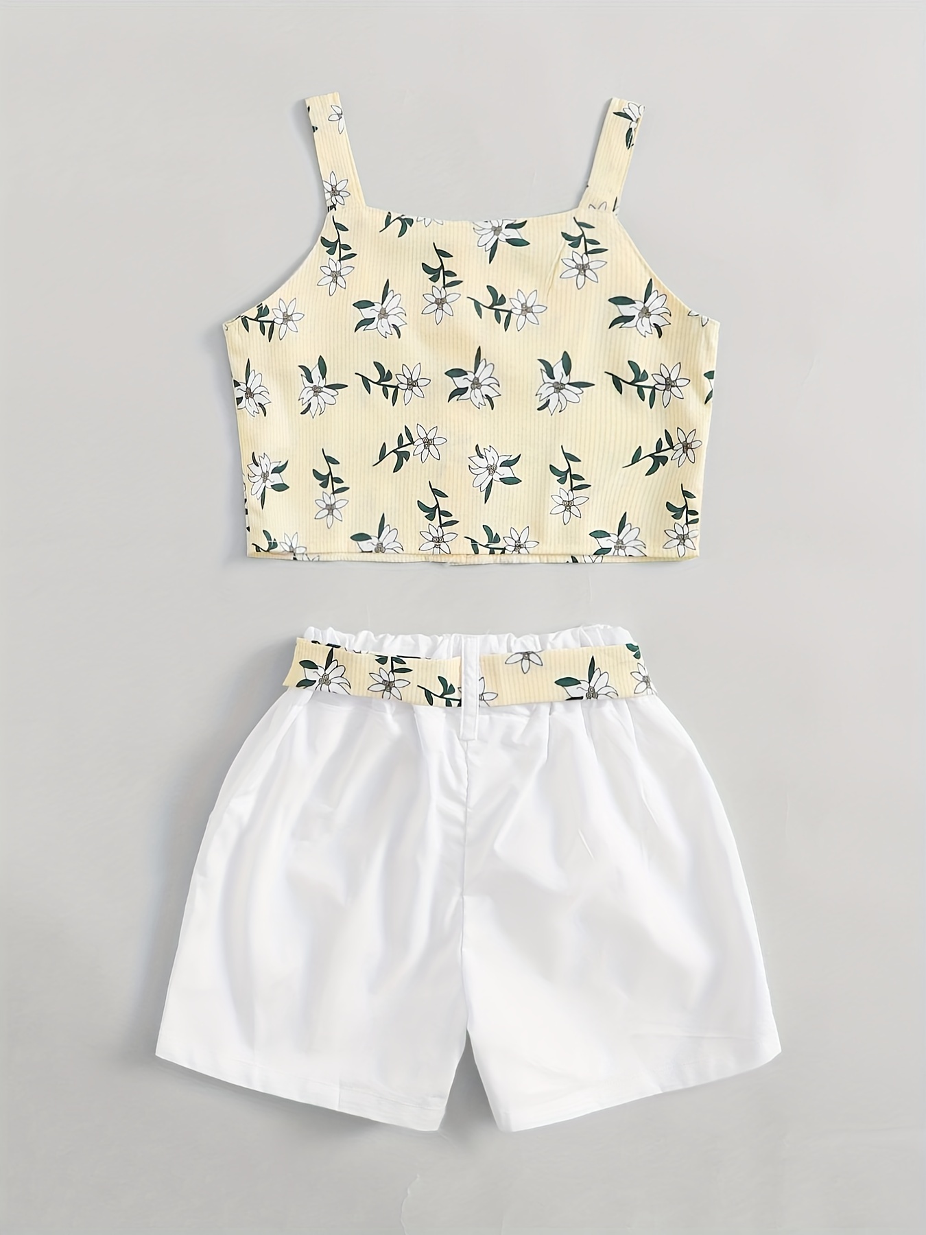 Floral Crop Top / Shorts Set, cute & little