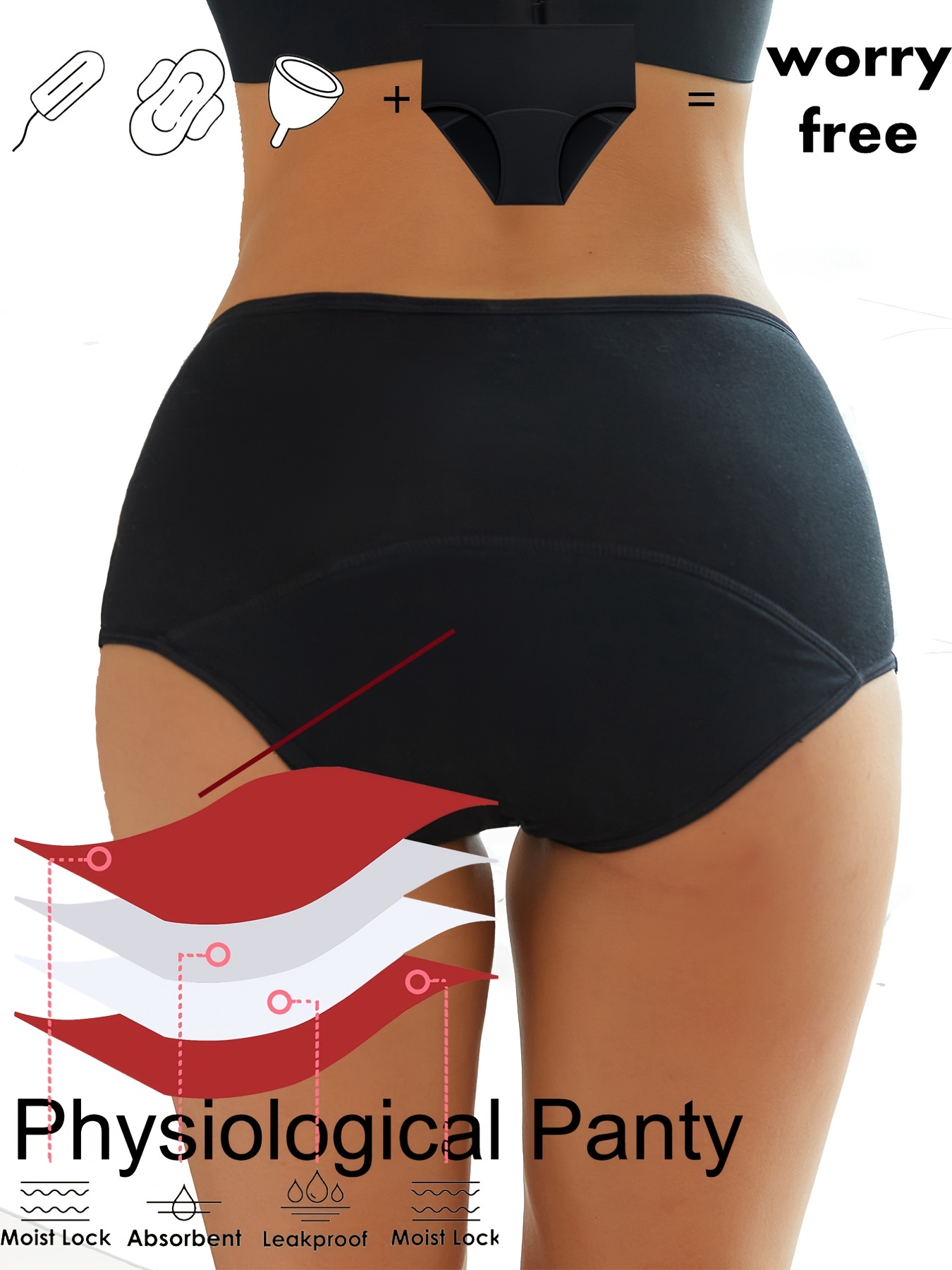 Solid Menstrual Period Panties Comfy Breathable Anti leak - Temu