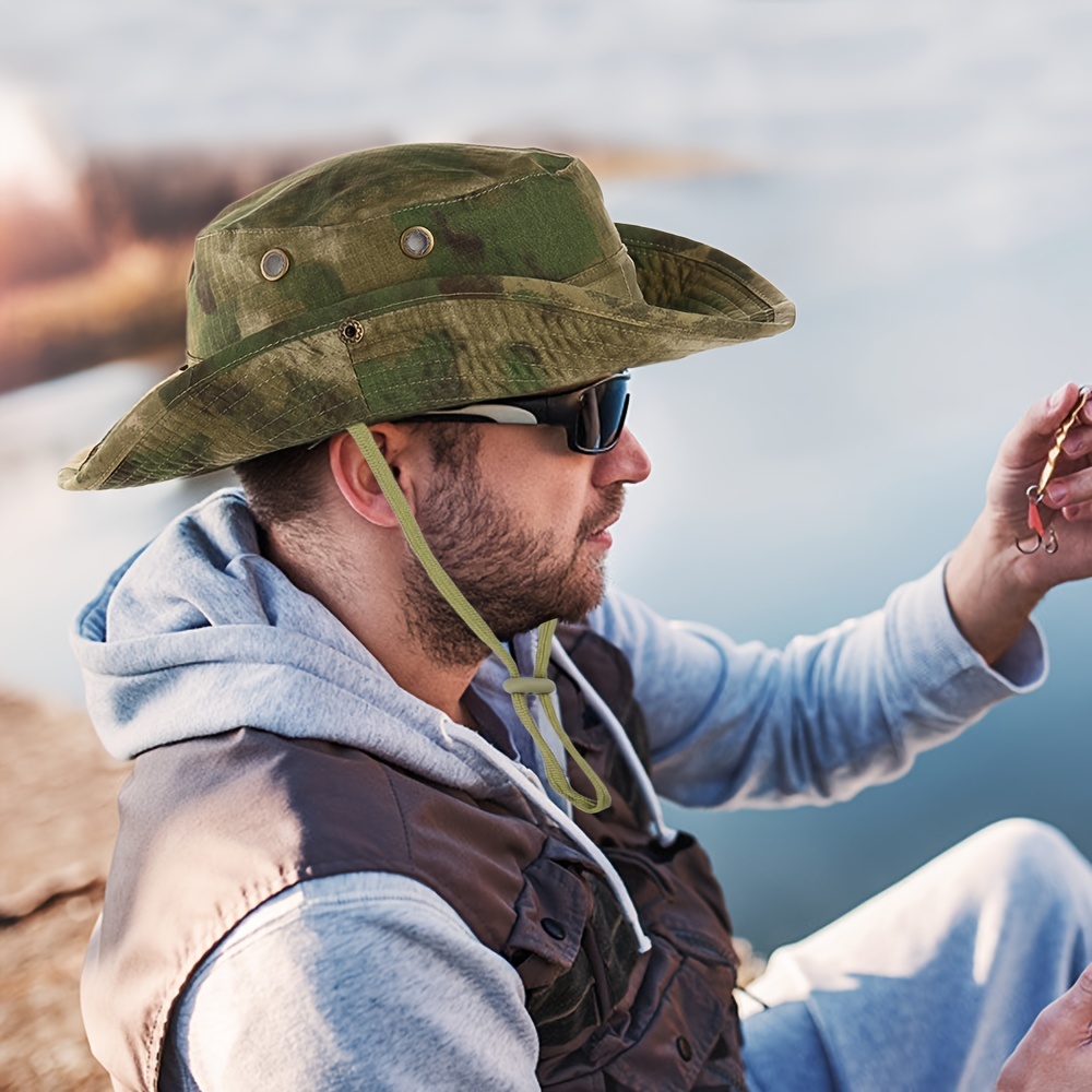 Gumao Outdoor Fisherman Hat Mens Summer Hat Big Brim Sun Hat - Temu