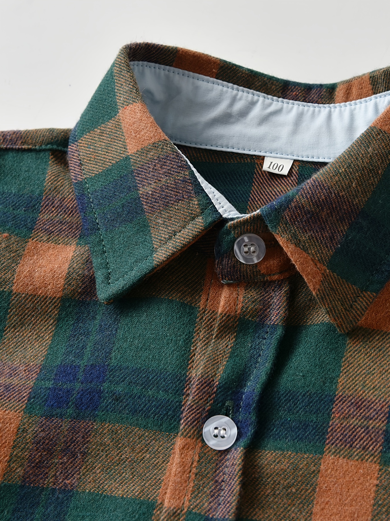 Boys Flannel Plaid Button Up Shirt
