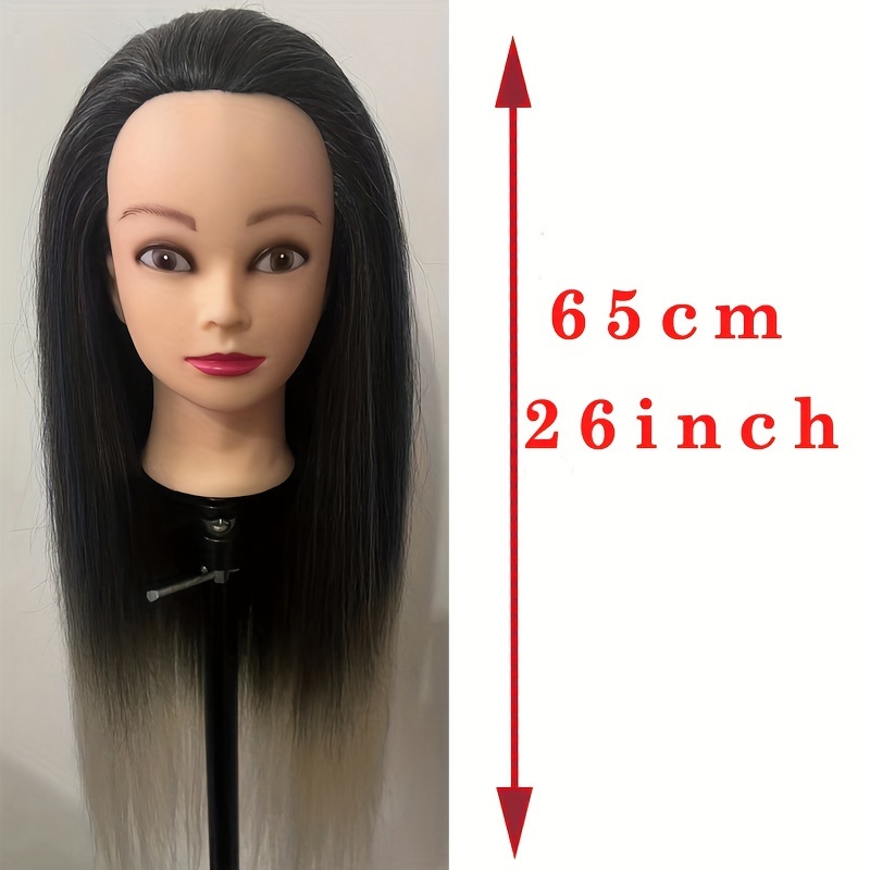 Training Head Mannequin Head Hair Styling Manikin Cosmetology Doll Head  Synthetic Fiber Hair Hairdressing Training Model Creamy-white Makeup
