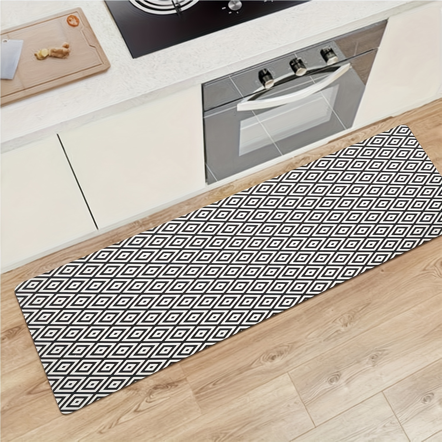 Black White Argyle Print Kitchen Rugs, Soft Comfortable Mat, Waterproof  Non-slip Floor Mat Runner Rug, Indoor Carpet For Restaurant Living Room  Bedroom, Absorbent Washable Carpet For Kitchen Hallway Bathroom Laundry  Corridor 