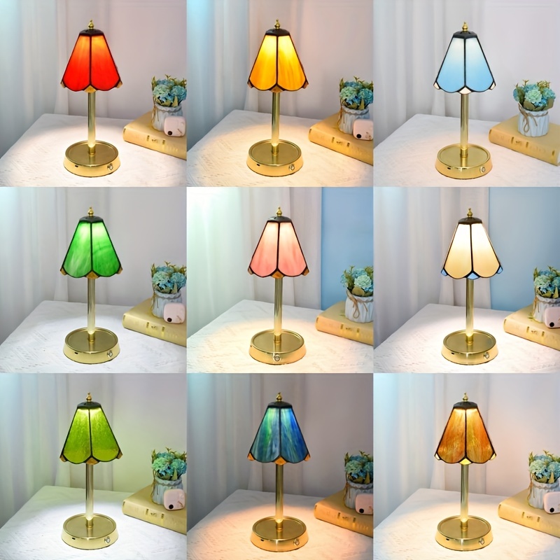 Lampada Comodino In Vetro Colorato Tiffany 1pc Ristorante - Temu Italy