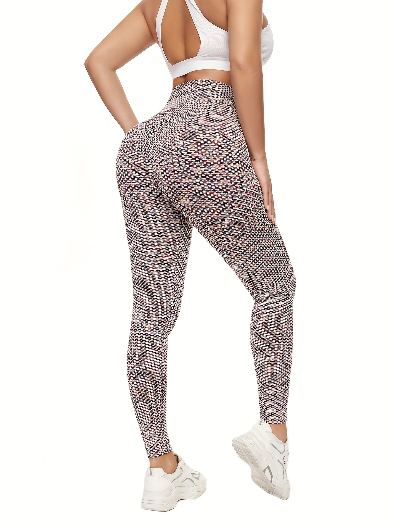 High Waist Yoga Pants Women Honeycomb Design Stretchy - Temu