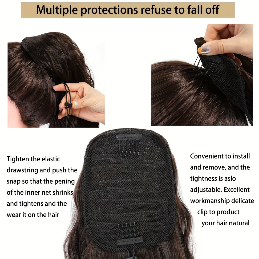 Long Curly Wavy Ponytail Extension 60 96 Cm Drawstring Hairpiece