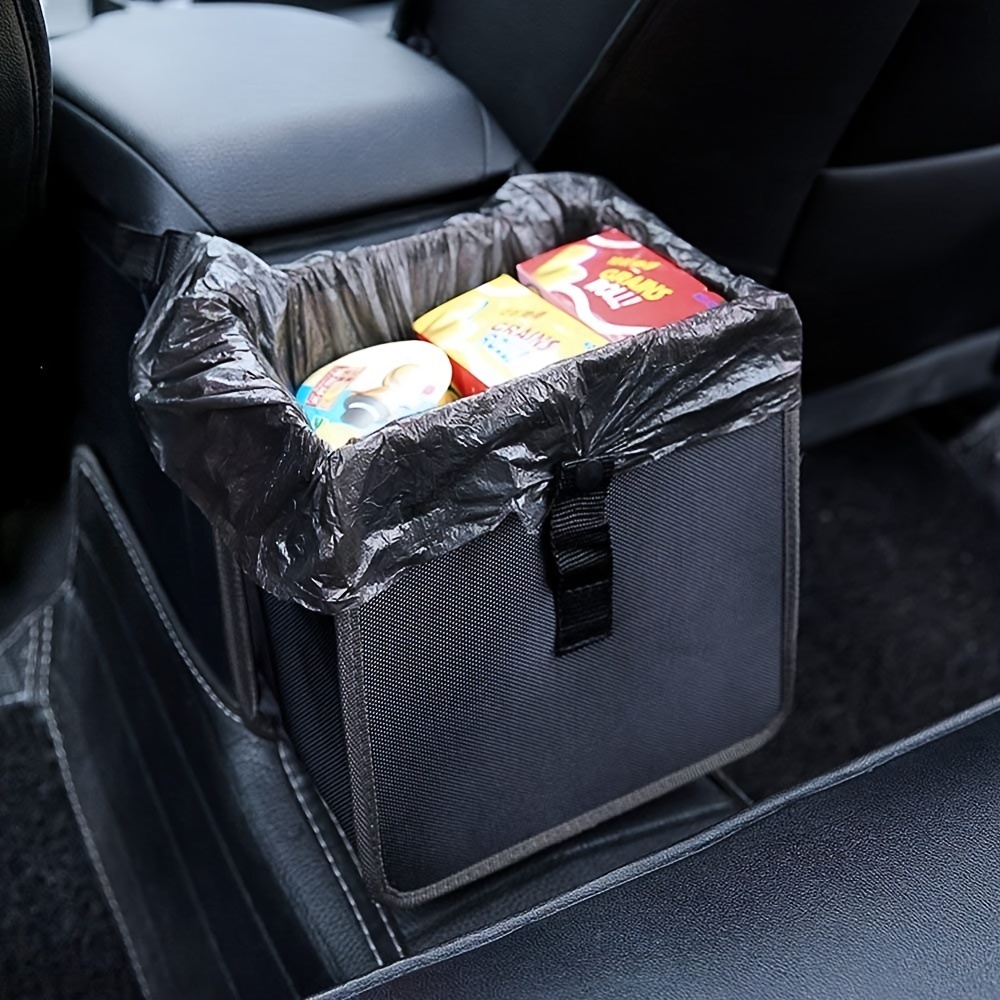 2 Gallon Car Trash Can Armrest Box & Black Litter Garbage Organizer for Car Interiors