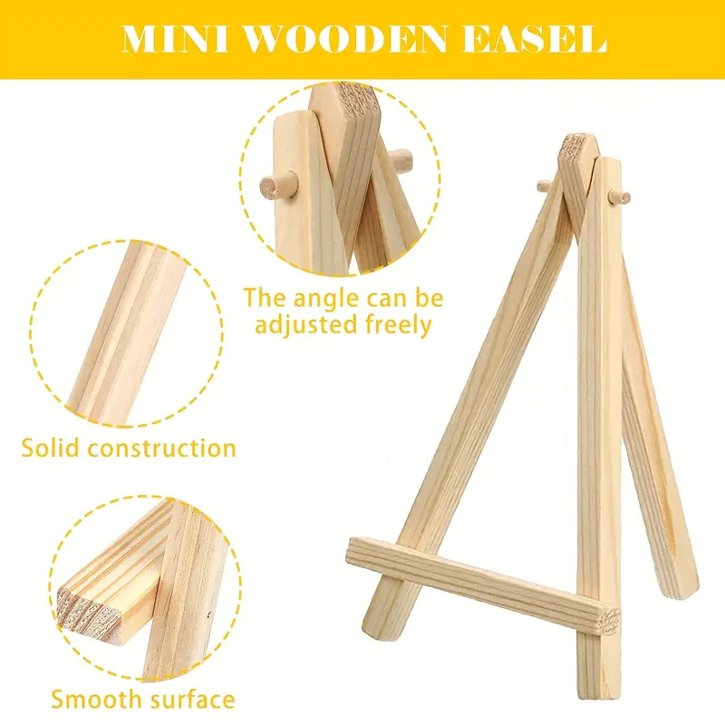 10pcs Solid Wood Folding Mini Desk Small Easel, Wooden Tabletop Display  Stand, Sketch Small Oil Painting Stand