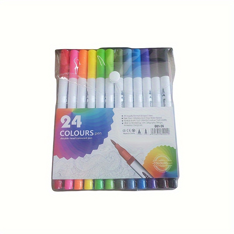 1set 24-color Dual Tip Marker Pens