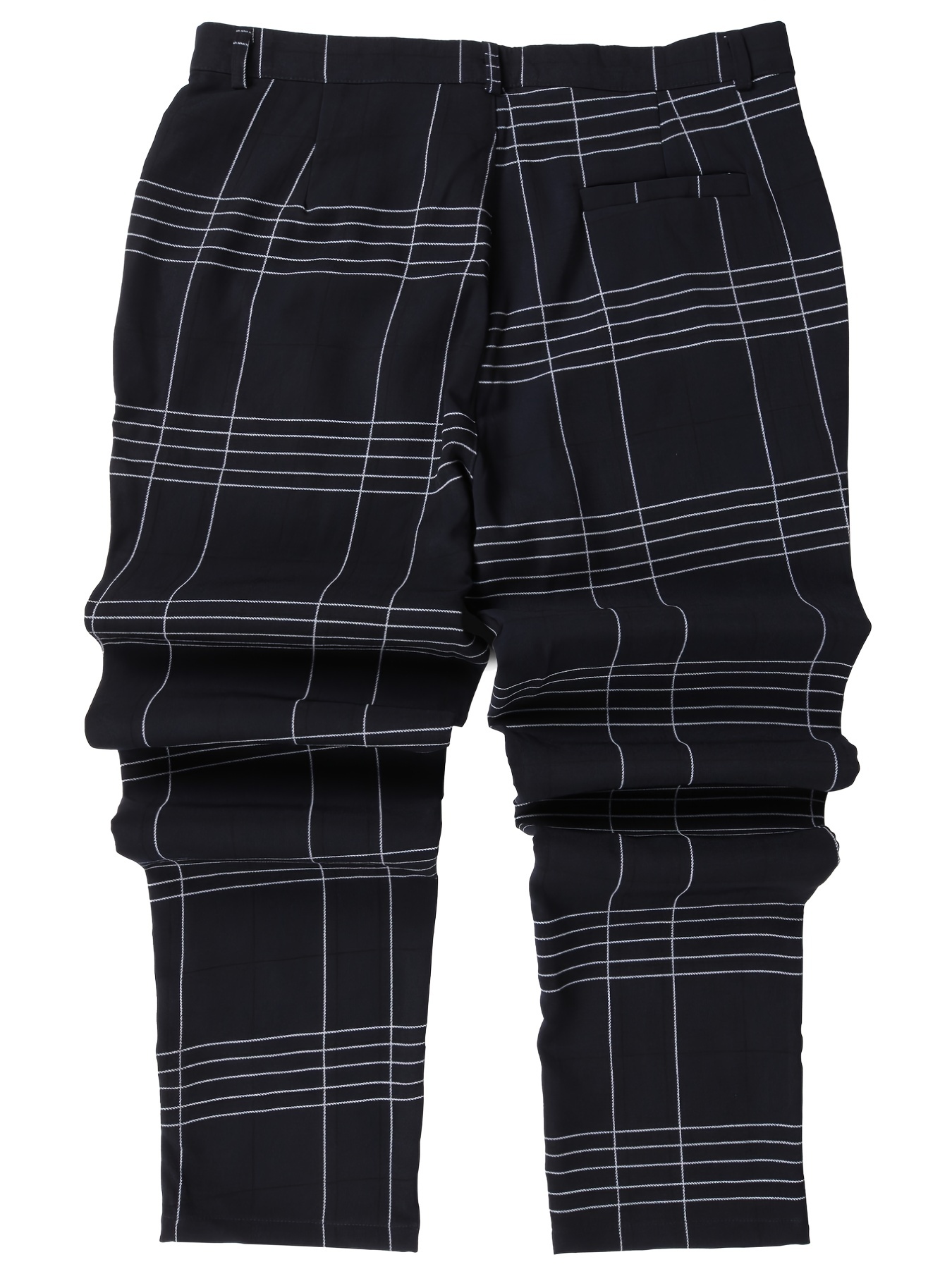 Men's Plaid Print Slim Fit Pants for Autumn/Spring