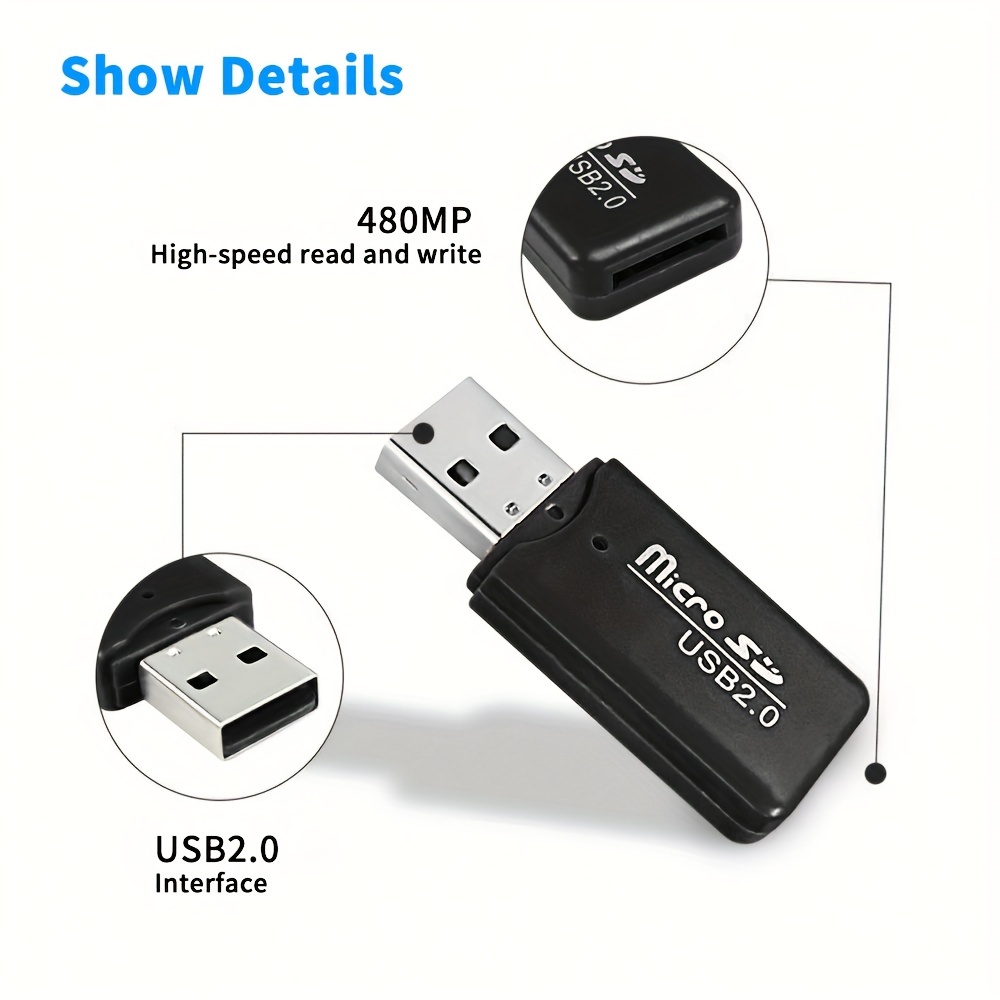 All-in-one Card Reader Avec 8gb, Usb 2.0 Haute Vitesse Transmission Card  Reader, Multi-fonction Ordinateur Usb Card Reader, Plug-and-play Card  Reader, Compact Et Facile À Transporter, Les Meilleures Offres  Quotidiennes Du Jour