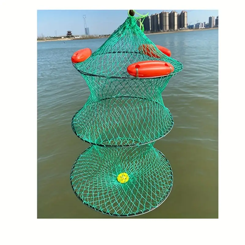 Floating Fishing Basket Collapsible Fishing Net Portable - Temu