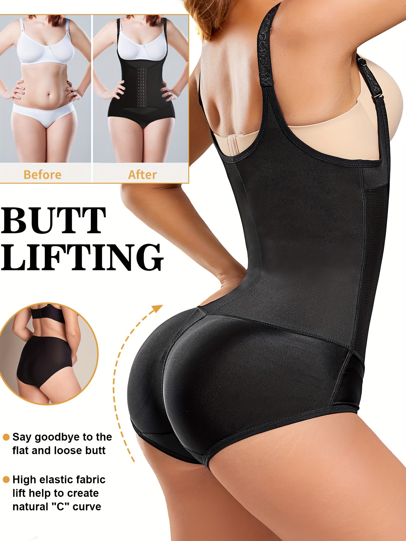 Plus Size Butt Lifting Shapewear for Women Front Buckle Lower