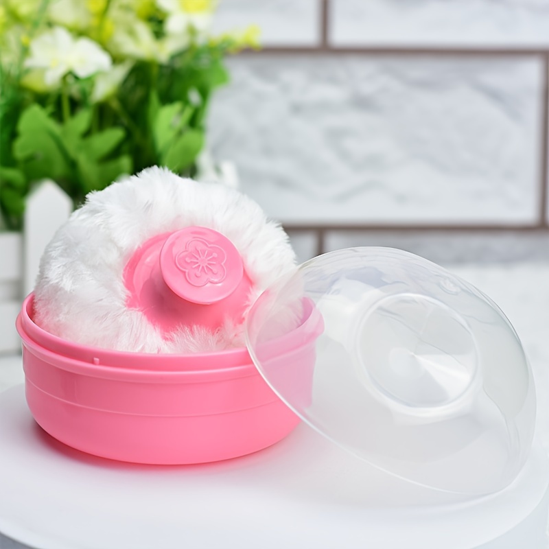 Refillable , with Powder Puff Dispensor Case ,Powder Box Container, Baby  after Bathe Powder Puff Container for Travel Home 