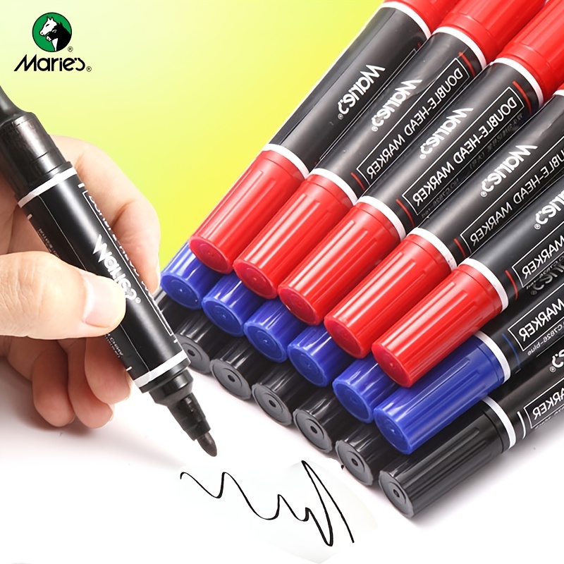 Double headed Big head Marker Pens: Waterproof Oily Red Blue - Temu