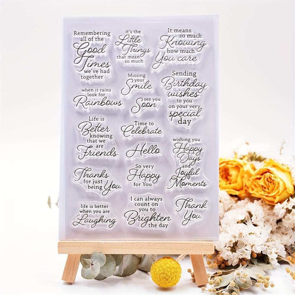 Buy 1pc English Transparent Silicone Stamp for Holiday Card Making