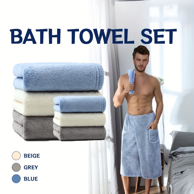 Men's Wearable Spa Bath Wrap Towel Men's Towel Wrap For Spa - Temu