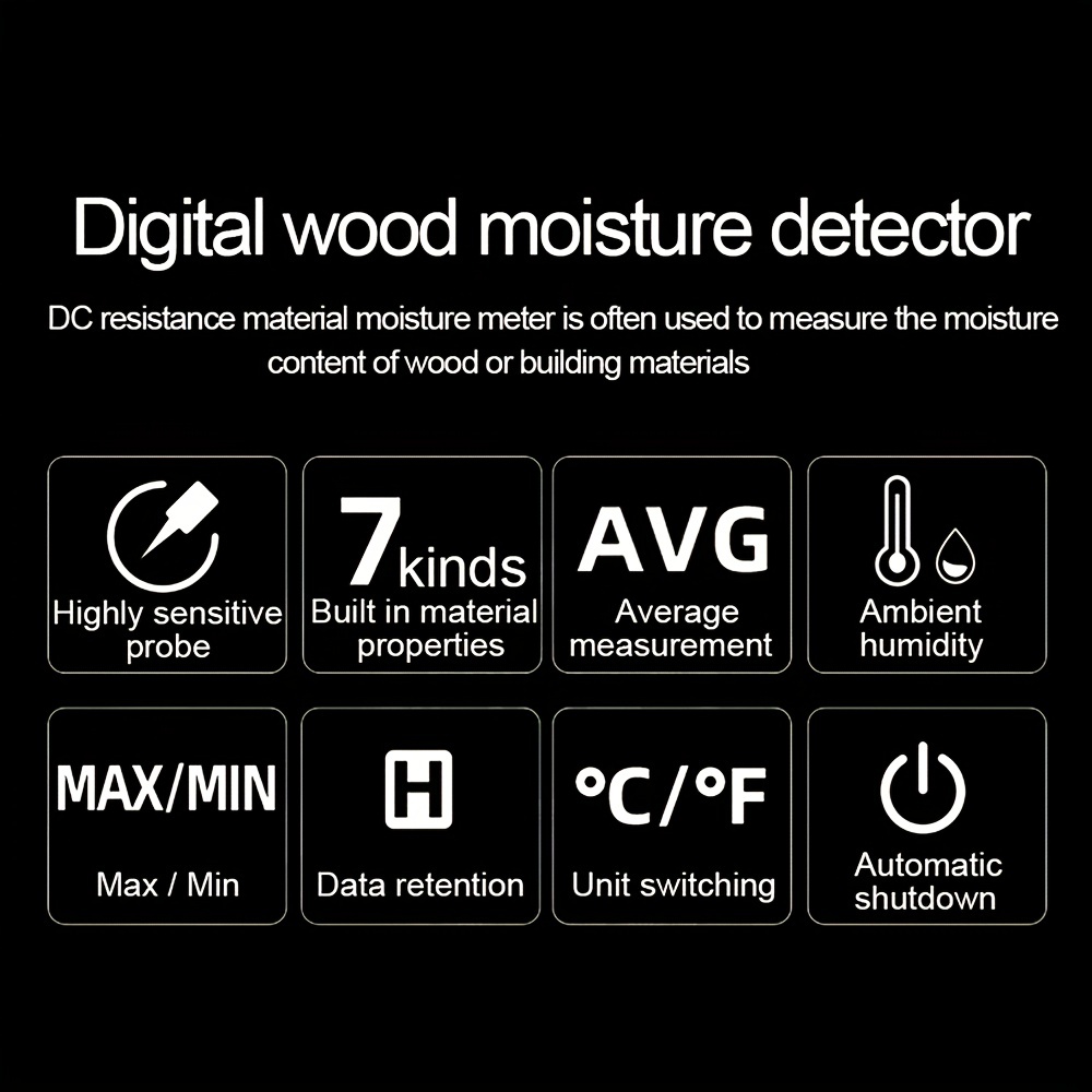 Yw-212 Portable Integrated Digital Temperature Humidity Meter Wood