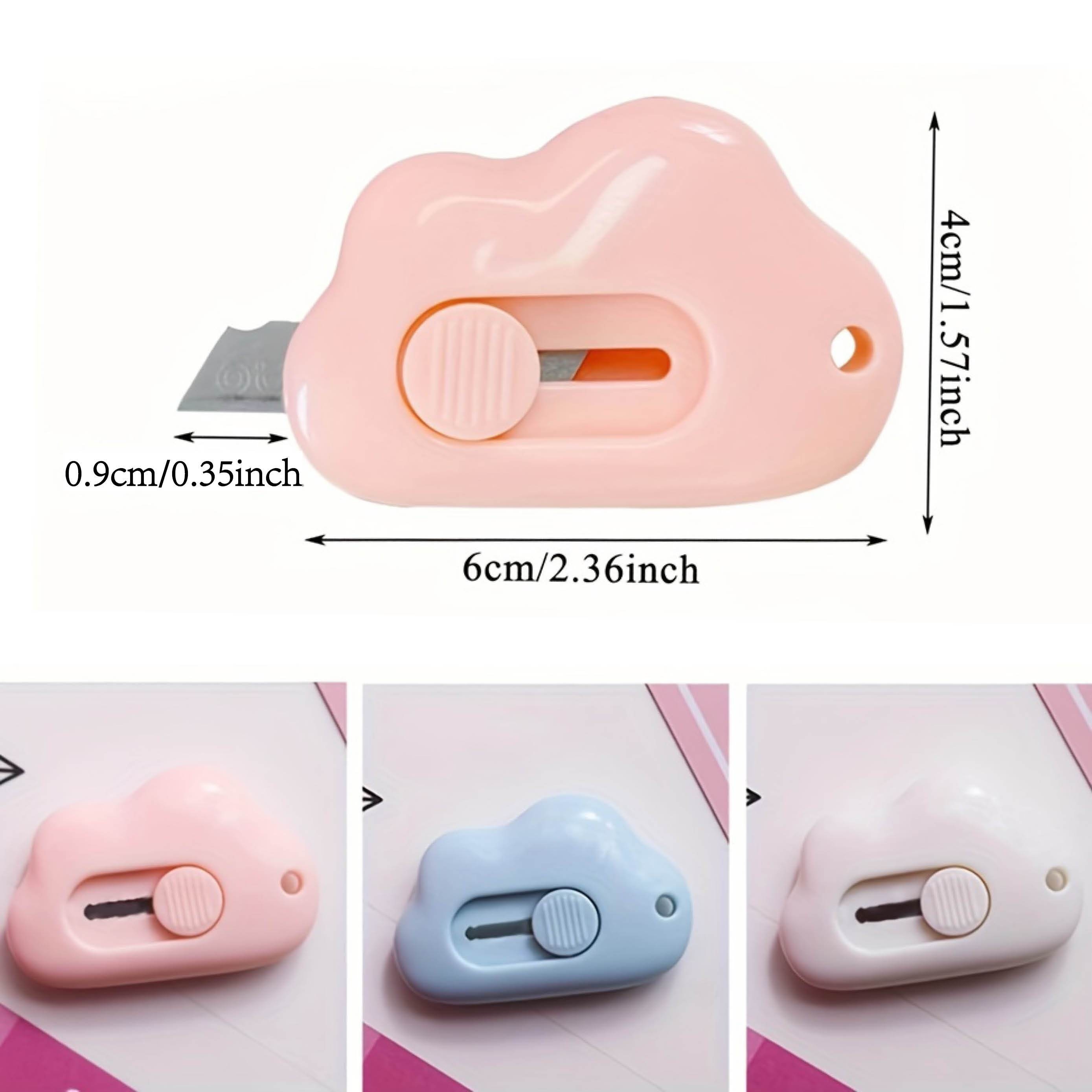 Cute Trendy PINK Cloud Box Cutter, Mini Paper Cutter, Retractable, Gift, Utility  Knife for Stationary, Safety Tool, Craft Knife 