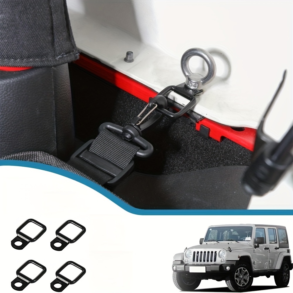 4pcs Trunk Cargo Tie-Down D Ring Clip Buckle Hook For Jeep For * TJ JK JL  For * JT 1997-2022 2/4-Door Car Accessories
