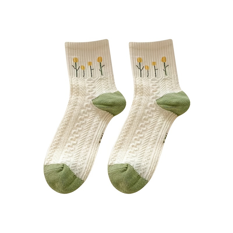 5 paires de chaussettes à floraux pour femmes Détails du produit 4