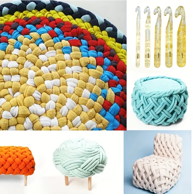 5pcs 12mm/15mm/18mm/20mm/25mm Huge Crochet Hooks Set Plastic Knitting  Needles Kit Diy Yarn Sewing C