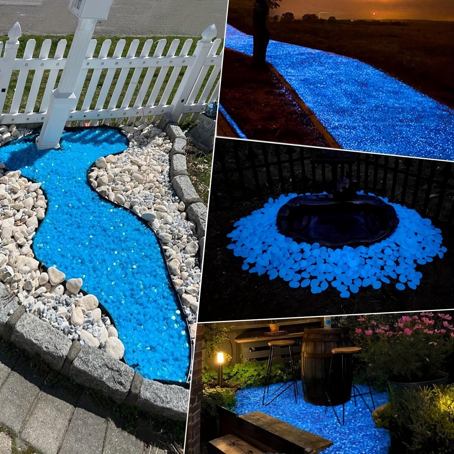 Glow In The Dark Rocks Outdoor Blue Glow Rocks Outdoor - Temu